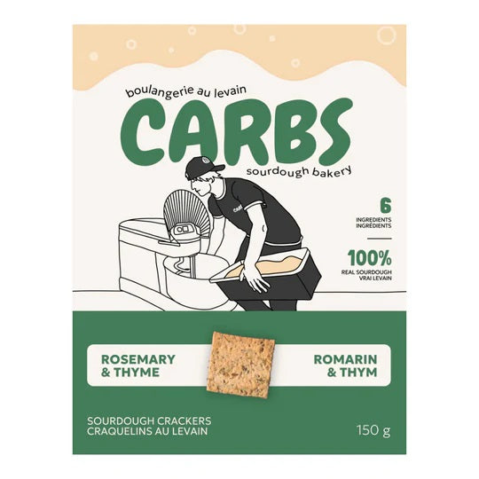 Carbs Sourdough Crackers - Rosemary and Thyme (150g)