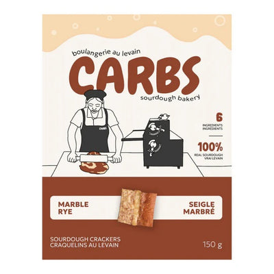 Carbs Sourdough Crackers - Marble Rye (150g)