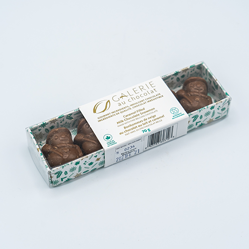 Galerie, Chocolate Snowmen filled with Caramel, 70g